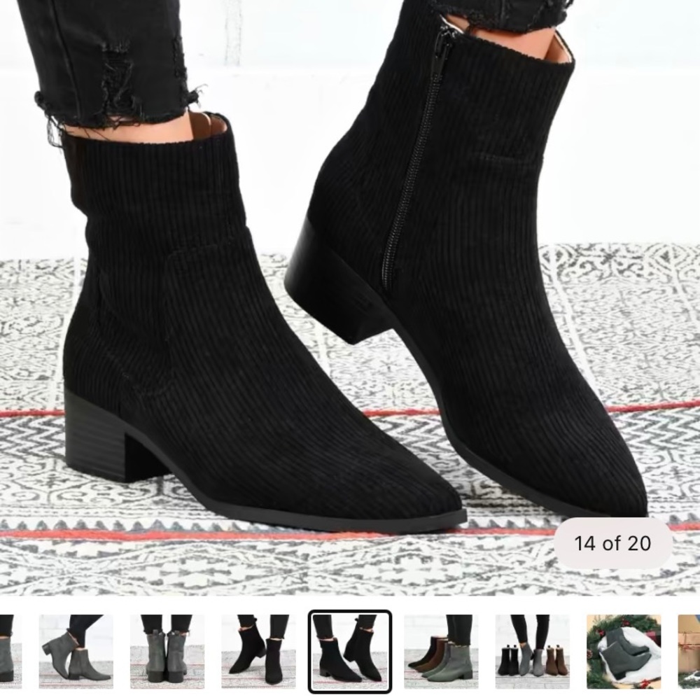 Black Journey + Crew Corduroy Booties